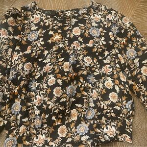 BCX Women's Black Floral Blouse